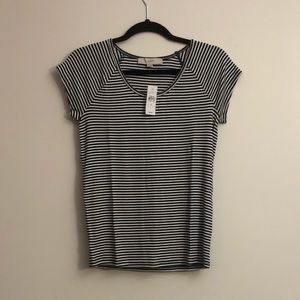 Loft Striped Ribbed Raglan Tee